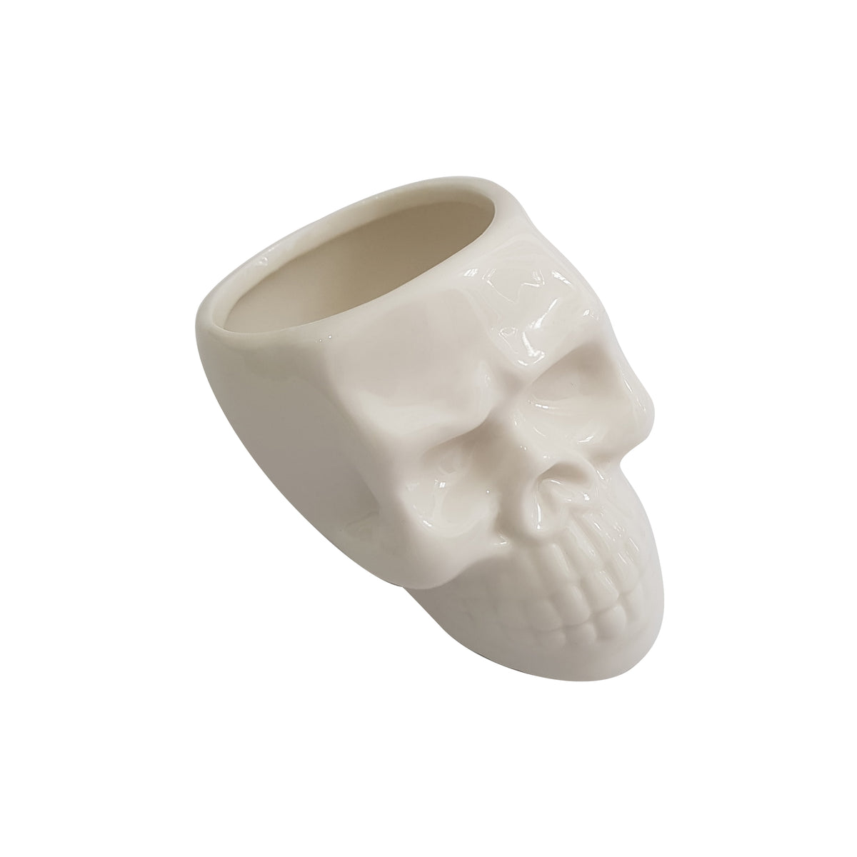 Ceramic Skull Pen Holder, second view