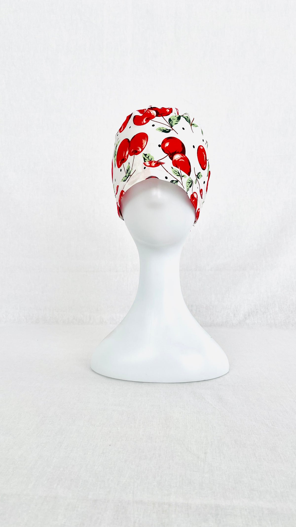 Cherry White Printed Surgical Hat