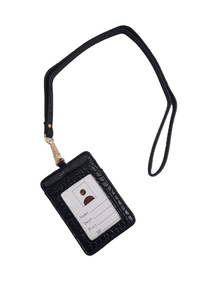 Crocodile Leather ID Wallet Lanyard, ninth view