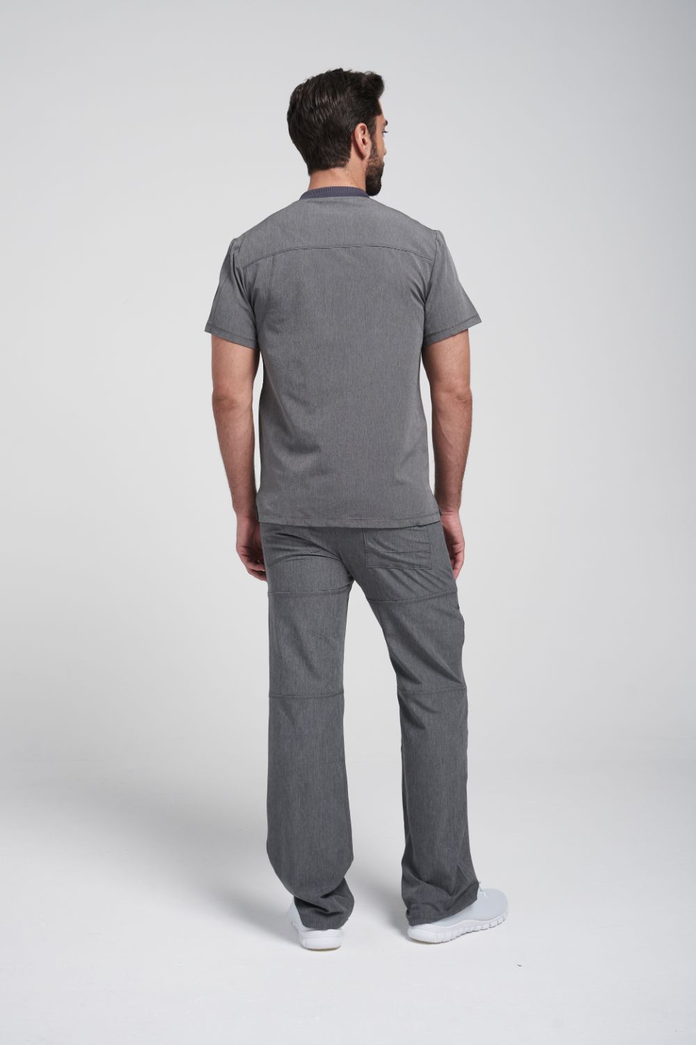 Dynamix Men's V-Neck Top & Fly Cargo Pant Scrub Set, third view