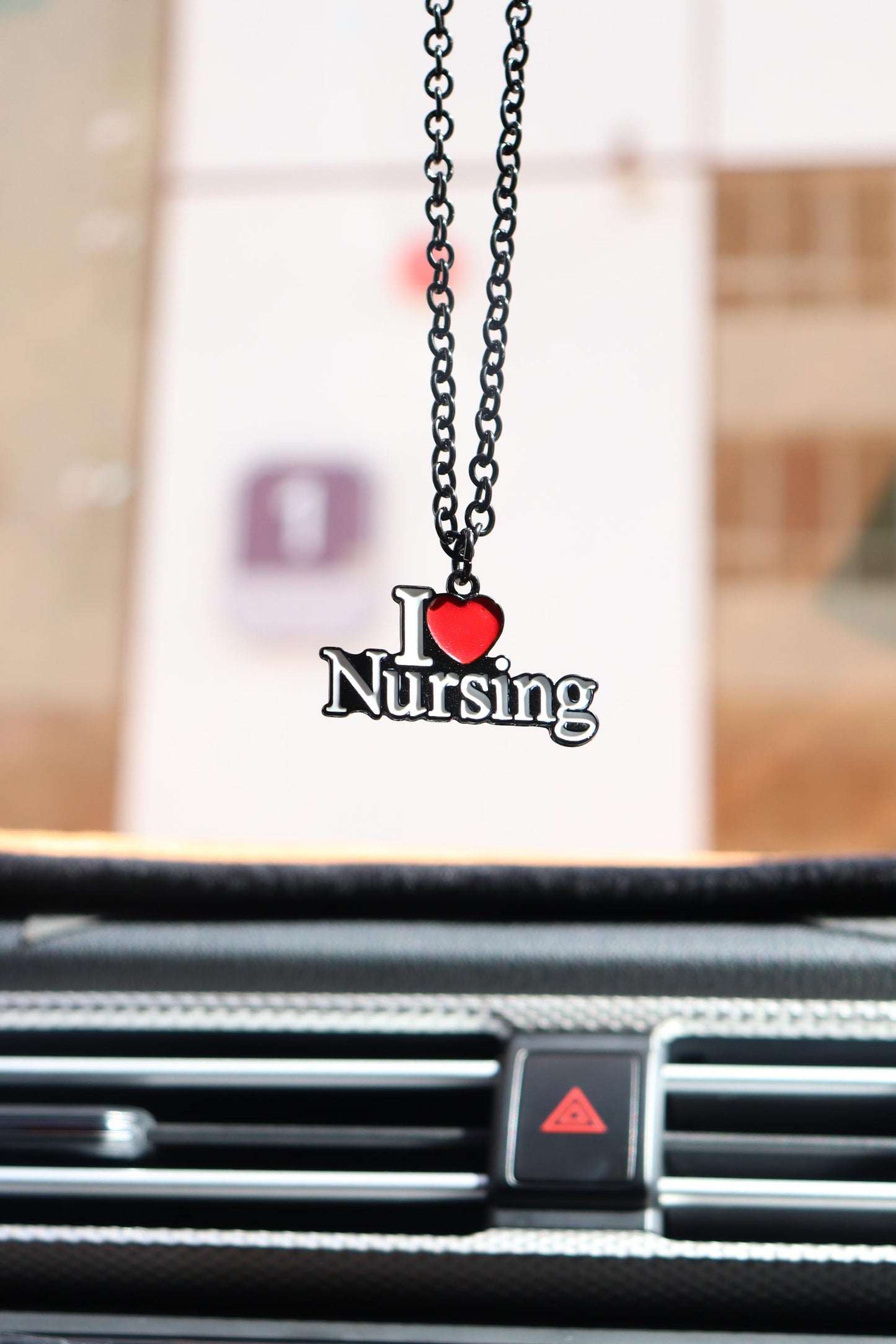 I Love Nursing Car Pendant