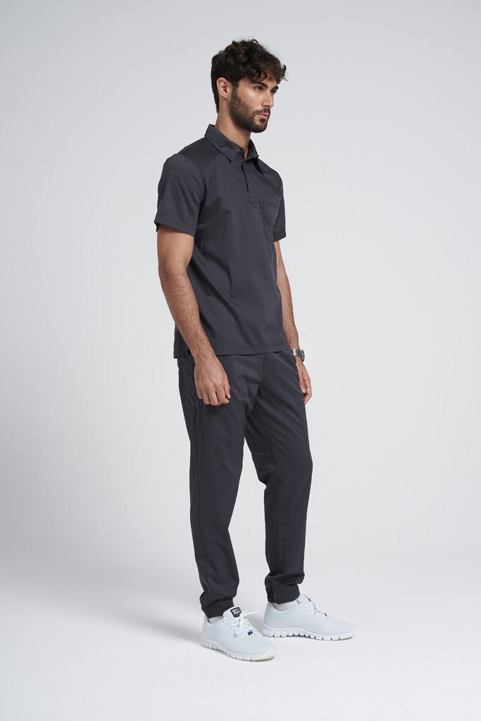 Men's Polo Shirt & Jogger Pants Scrub Set WW615-WW012, second view