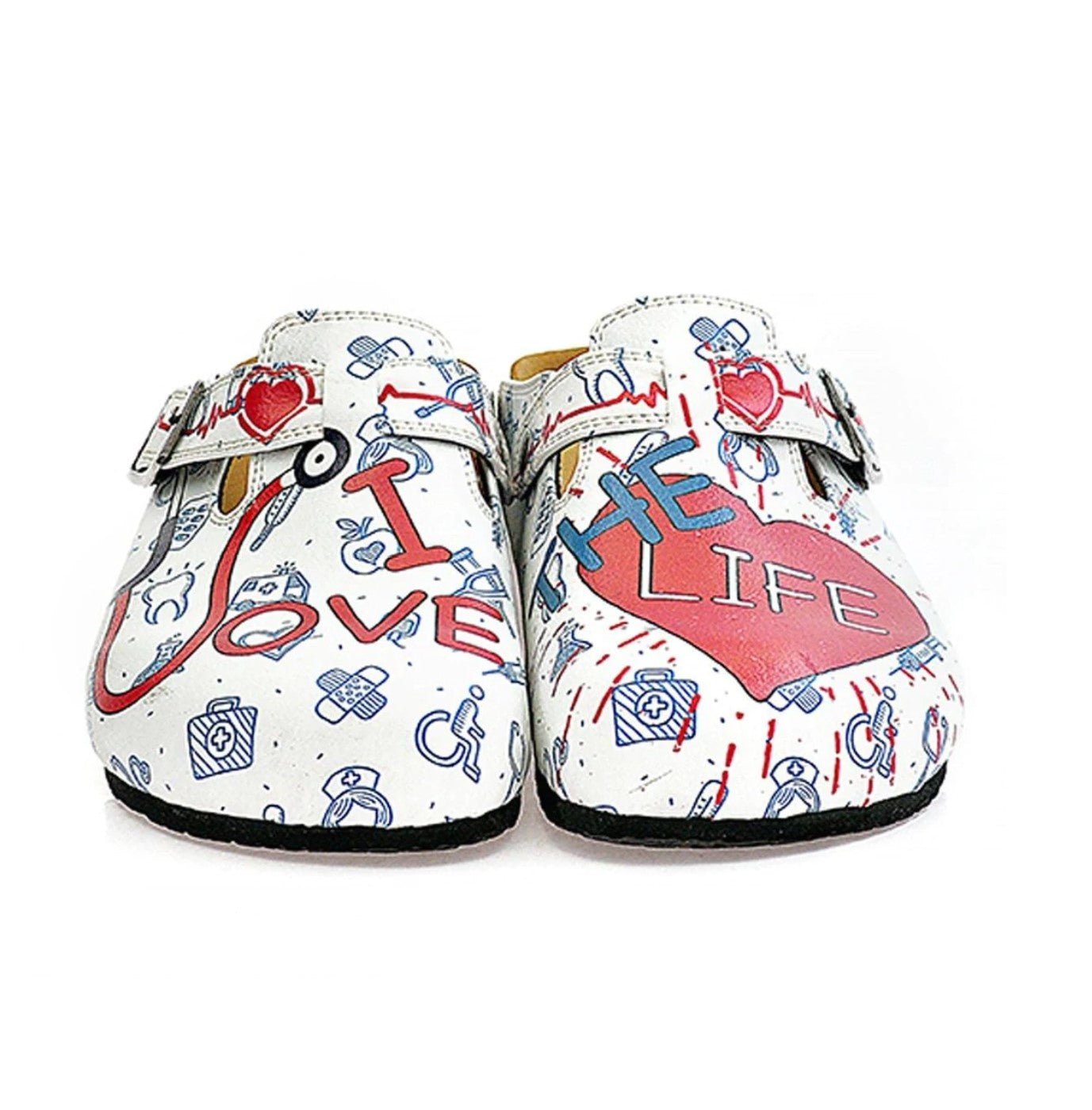 I Love the Life Patterned Clogs