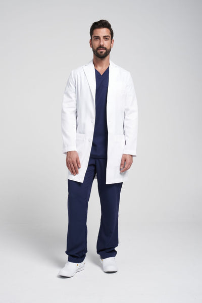 white scrub coat